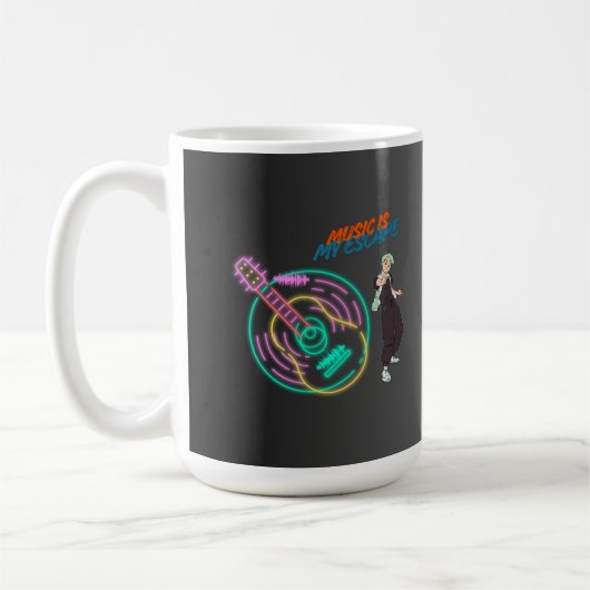 Guitar Rhythm Mug – Music Lover Anime Boy Design Koffiemok (Links)