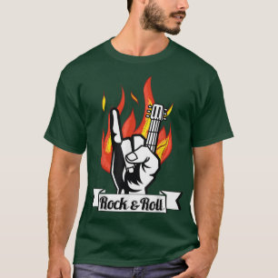 Guitar rock and roll sign rock music gitaristen mo t-shirt