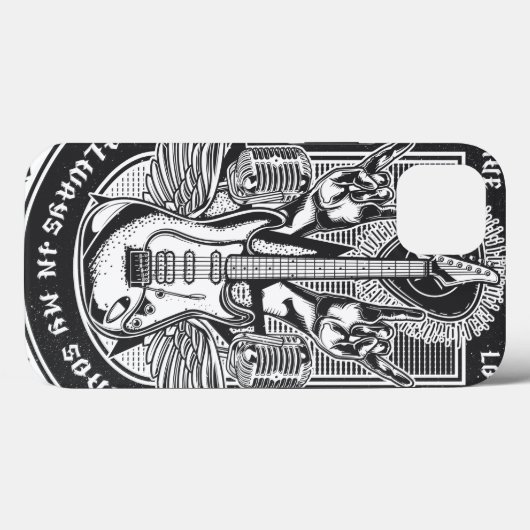 Guitar Rock-ontwerp Case-Mate iPhone Case (Achterkant (horizontaal))