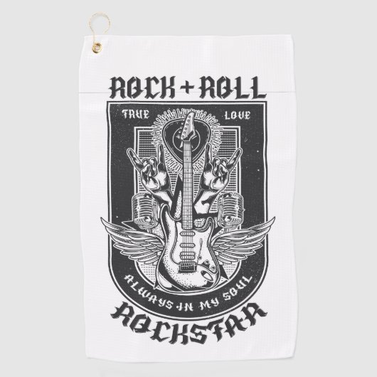 Guitar Rock-ontwerp Golfhanddoek (Voorkant)