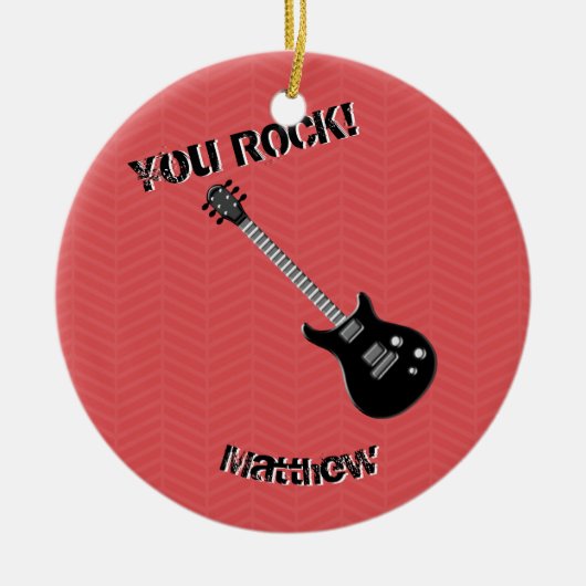 Guitar Rock Star Keramisch Ornament (Voorkant)