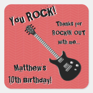Guitar Rock Star Vierkante Sticker