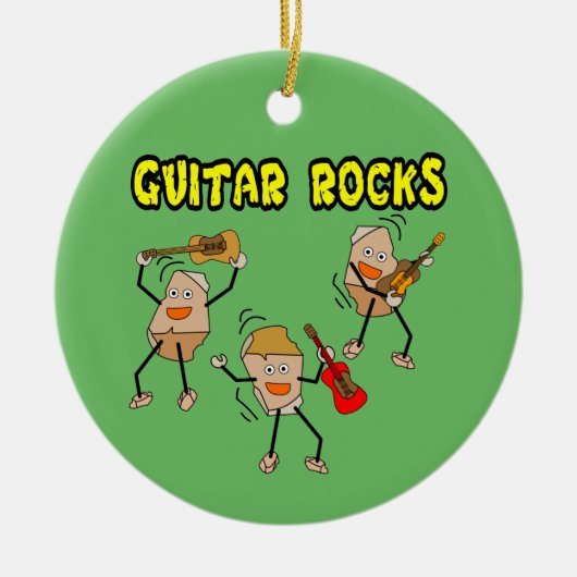 Guitar Rocks Keramisch Ornament (Voorkant)