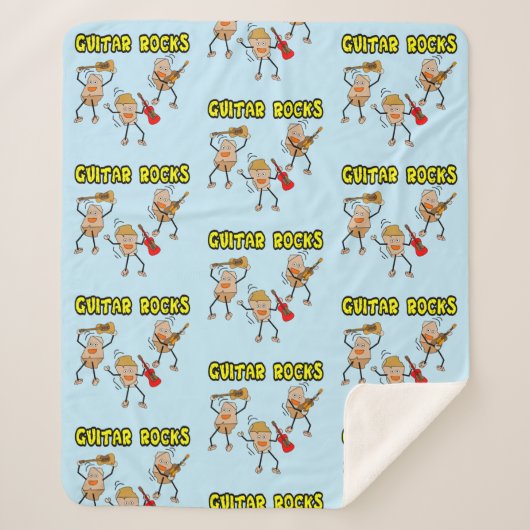 Guitar Rocks Sherpa Deken (Voorkant)