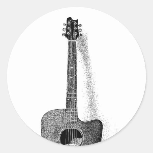 Guitar Ronde Sticker (Voorkant)