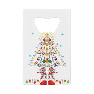 Guitar Santa kerstboom Funny Music Loopt op Kredietkaart Flessenopener