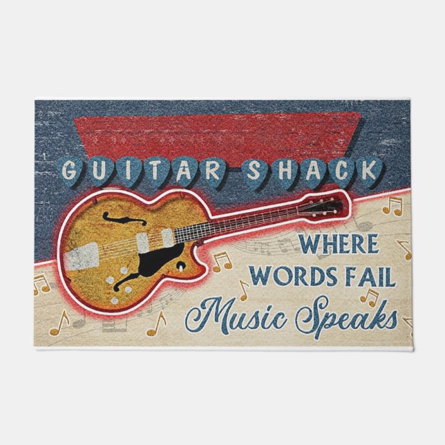 Guitar Shack Mat, Gift For Musician  Deurmat (Voorkant)