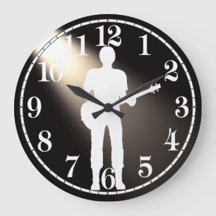 Guitar Siluhette voor ronde (Grote) wandklok Grote Klok
