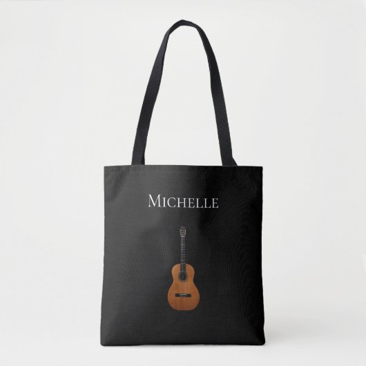 Guitar Simple Monogram Music Black Draagtas (Voorkant)