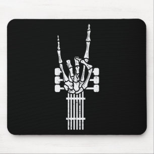 Guitar Skeleton Rock N Roll Rocker Sign Punk Hallo Muismat