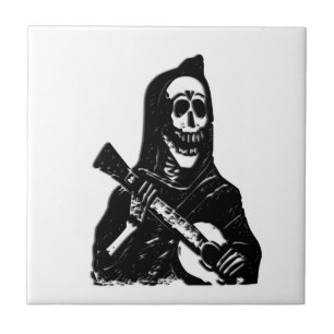 Guitar Skeleton Serenade Ceramic Tegel Tegeltje