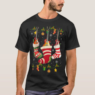 Guitar Socks-kerstverlichting Funny Guitarist Fami T-shirt