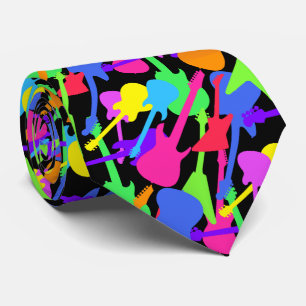 Guitar Splash Pattern Stropdas