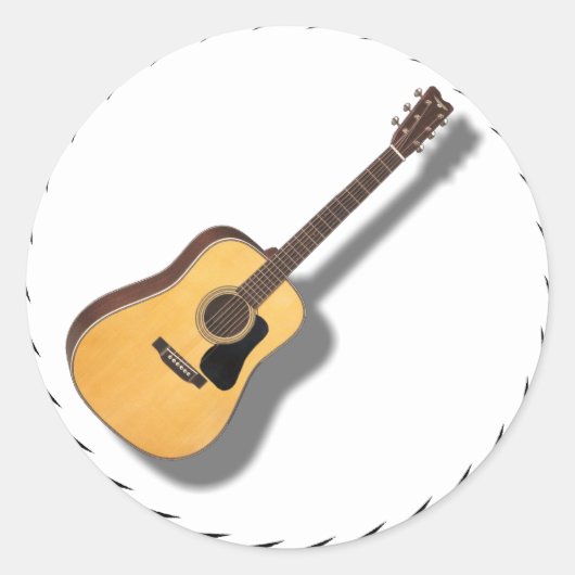 GUITAR-STICKER RONDE STICKER (Voorkant)