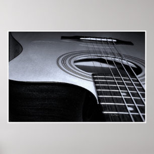 Guitar Strings Canvas BW Poster