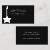 Guitar Teacher | Elektrische en akoestische lessen Contactkaartje (Voorkant / Achterkant)