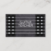 Guitar Teacher Lessons Music Instructor Cool Chalk Visitekaartje (Voorkant)