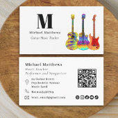 Guitar Teacher Music Business QR-code Visitekaartje