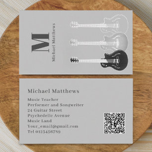 Guitar Teacher Music Professional Custom QR Code Visitekaartje