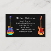 Guitar Teacher Musician Visitekaartje (Achterkant)