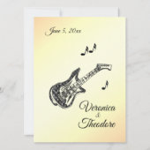 Guitar Theme Yellow Weddenschap Kaart (Achterkant)