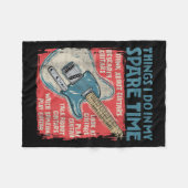 Guitar Things I Do In My Spare Time Funny Electric Fleece Deken (Voorkant (Horizontaal))