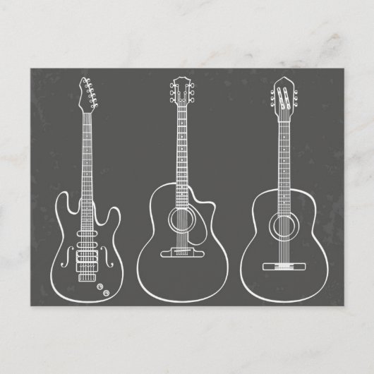 Guitar trio retro grunge briefkaart (Voorkant)
