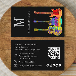 Guitar Tutor Musician Custom QR Code Social Media Visitekaartje