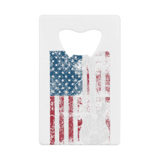 Guitar USA Flag Patriotic Guitar Lovers US Gift Kredietkaart Flessenopener