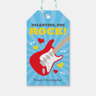 Guitar Valentine, étiquette cadeau pour enfants