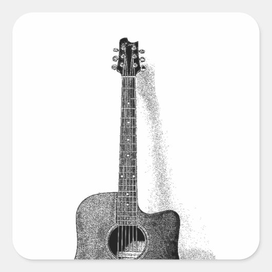 Guitar Vierkante Sticker (Voorkant)