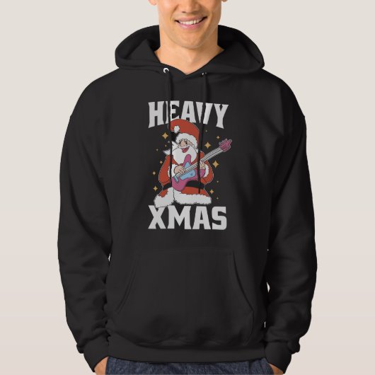 Guitar voor de hoge kerstman hoodie (Voorkant)