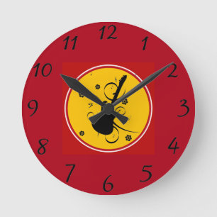 Guitar Wall Clock Ronde Klok