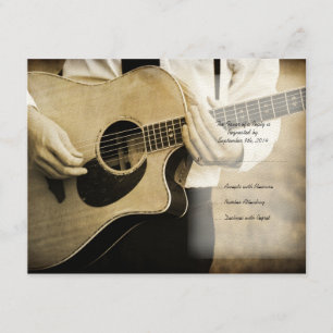 Guitar Wedding Invitation RSVP-kaart RSVP Kaartje