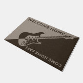 Guitar Welcome Home, kom Home Safe Retro Deurmat (Schuin)