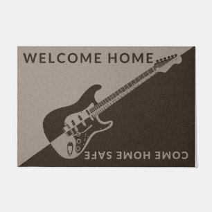 Guitar Welcome Home, kom Home Safe Retro Deurmat
