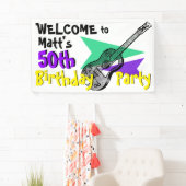 Guitar Welkom bij de 50e verjaardag van de feestda Spandoek (Insitu)