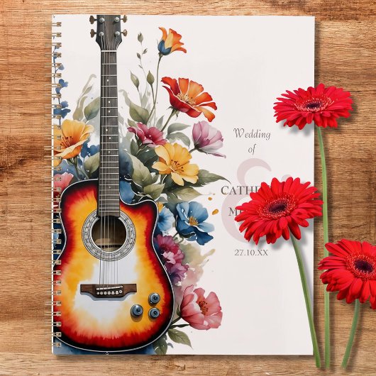 Guitar Wildflower Ampersand Musical Wedding 