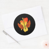 Guitar Wings Guitar Ronde Sticker (Envelop)