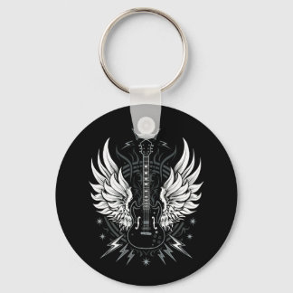 Guitar Wings Vintage Retro Music Sleutelhanger