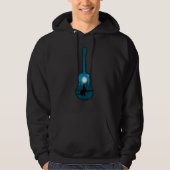 Guitar with Dog and Moon Retro Design Hoodie (Voorkant)