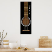 GUITARE ACOUSITIQUE 12 X 36 BANNIÈRE POSTER (Cuisine)