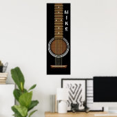 GUITARE ACOUSITIQUE 12 X 36 BANNIÈRE POSTER (Bureau à domicile)