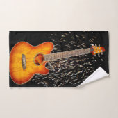 Guitare Acoustique Avec Feu D'Oeuvre, (Serviette à main)