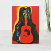 Guitare acoustique et affiche Coque carte de note  (Devant)