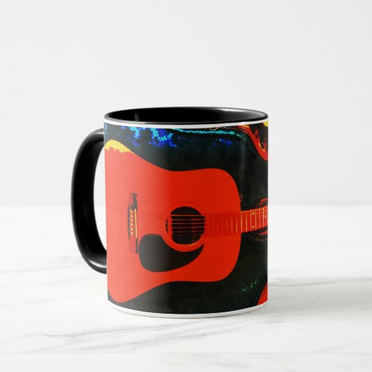 Guitare acoustique et Coque Art Coupe de Mug color (Devant gauche)