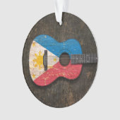 Guitare acoustique rayée et utilisée de drapeau (devant)