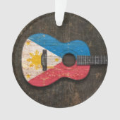 Guitare acoustique rayée et utilisée de drapeau (devant)