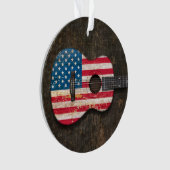 Guitare acoustique rayée et utilisée de drapeau (devant)