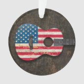 Guitare acoustique rayée et utilisée de drapeau (devant)